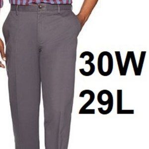 NWOT MEN'S AMAZON ESSENTIALS SLIM FIT FLAT FRONT CHINO PANTS - 30W X 29L -GREY